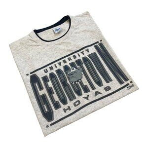 VINTAGE GEORGETOWN HOYAS SHIRT XL MENS GRAY AOP ALL OVER PRINT SALEM SPORTSWEAR